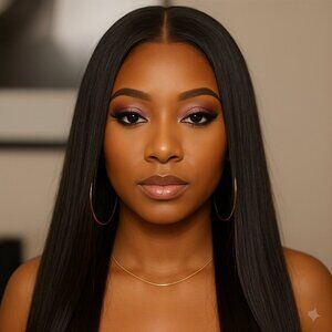 20” Straight Glueless Lace Wig – 100% Brazilian Virgin Human Hair, HD Transparen